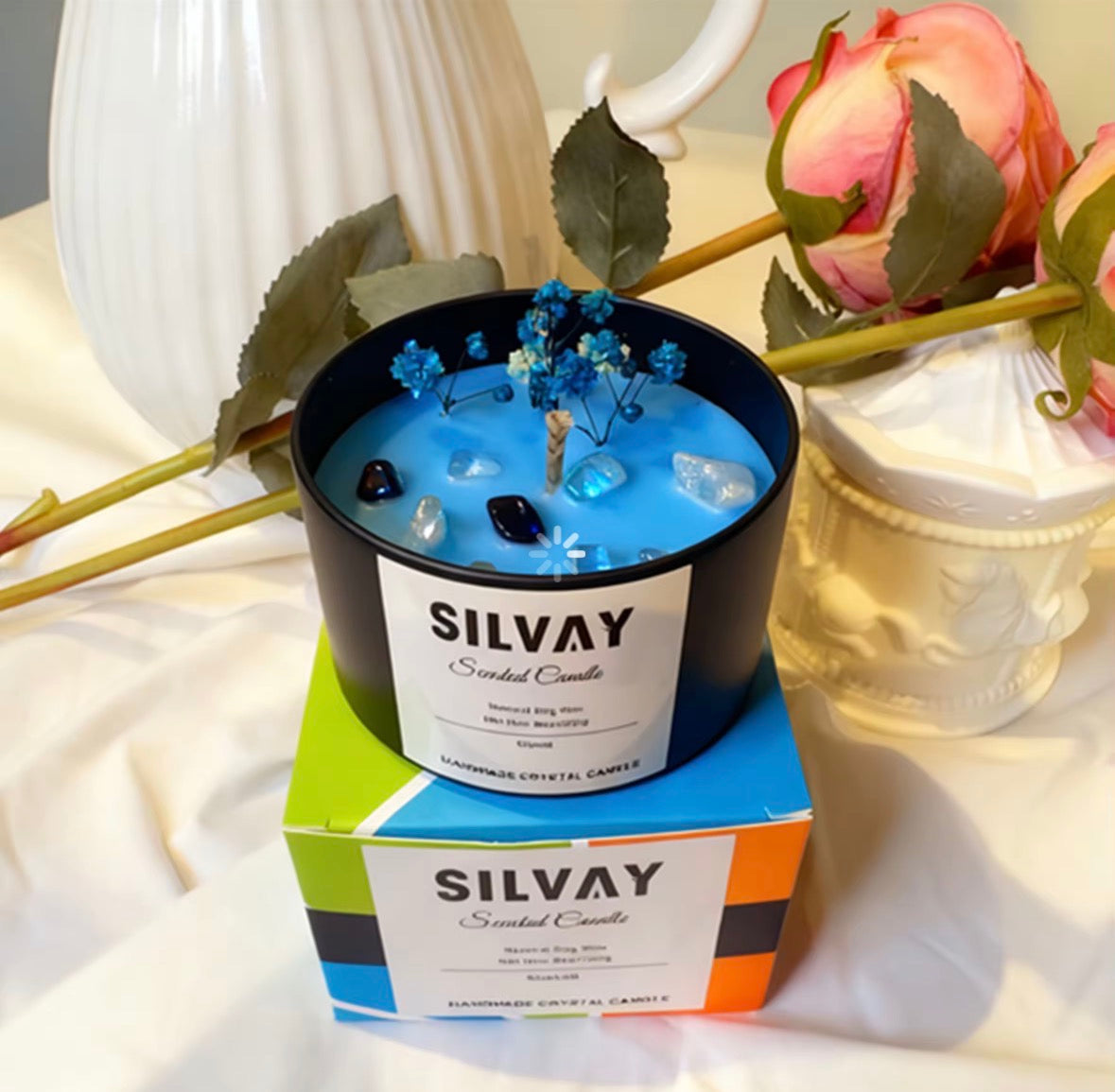 Handgemaakte Blauwe Vanille Oceaan Geurkaars – Veilig, Duurzaam en Gezinsvriendelijk