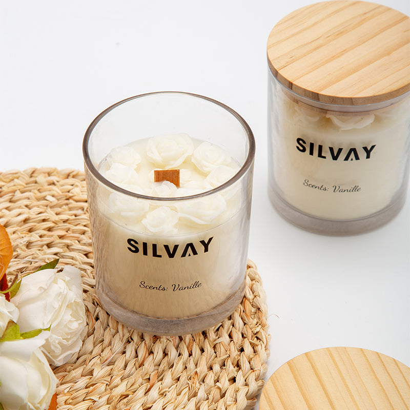 XL Handgemaakte Rozenkaars – 100% Natuurlijke Sojawas | Vanille & Cake Geur