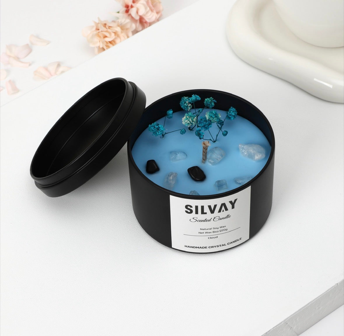 Handgemaakte Blauwe Vanille Oceaan Geurkaars – Veilig, Duurzaam en Gezinsvriendelijk