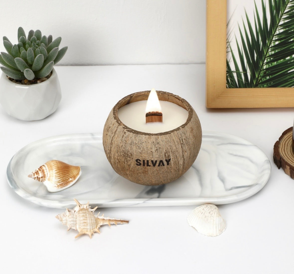 Luxe Handgemaakte Kokoskaars – Verfrissende Oceaangeur, 100% Natuurlijke Sojawas, Duurzaam & Milieuvriendelijk