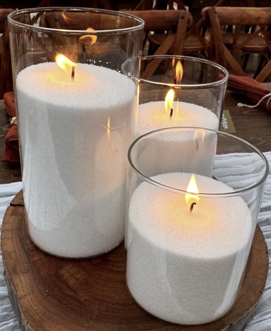 zandkaars (500g) met 30 lontjes en 120 uur brandduur, perfect voor thuisdecor, bruiloften en feesten