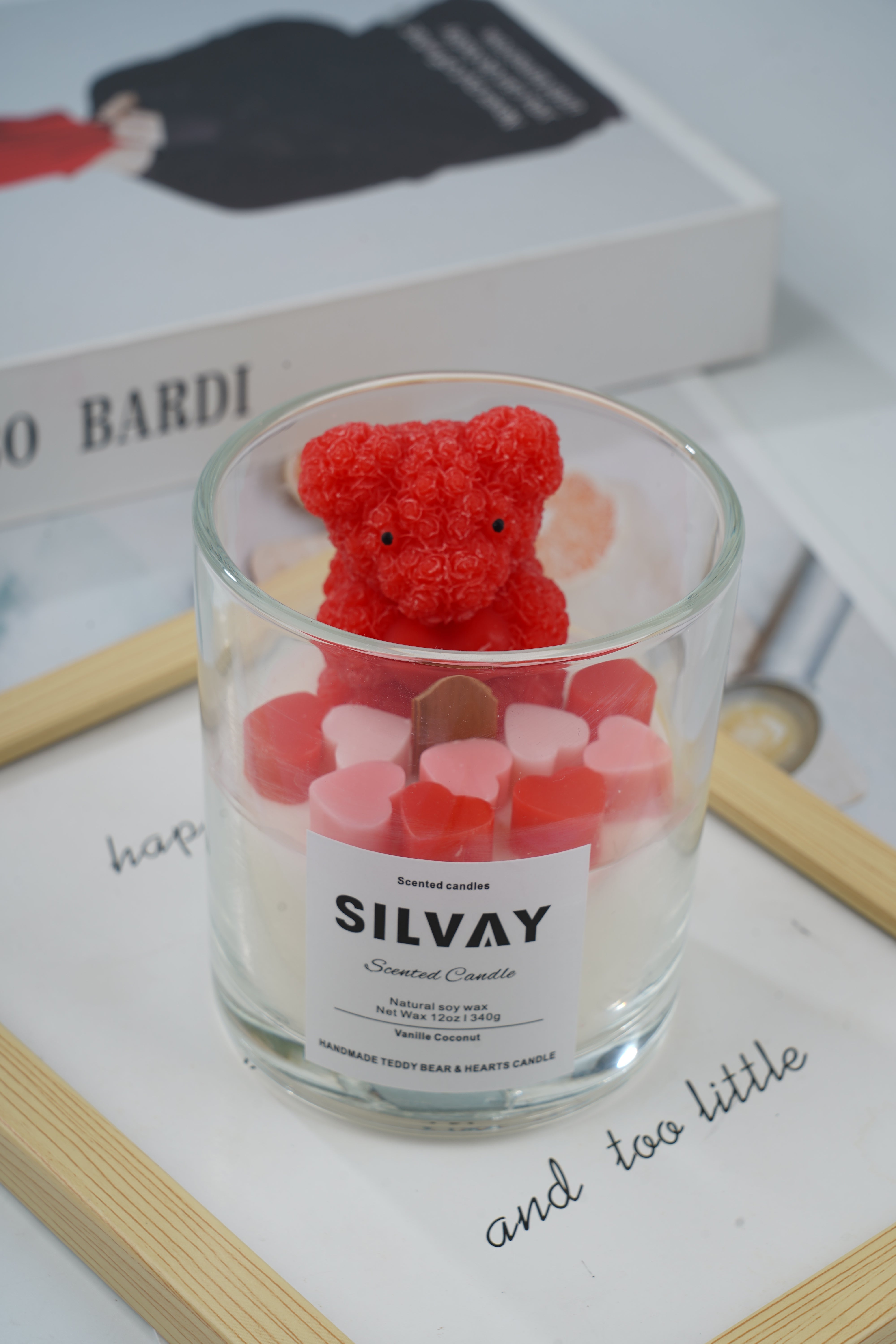 Twee Delige Geurkaarsen Set – Teddy Beer & Rozenkaars | Vanille Kokos & Oud