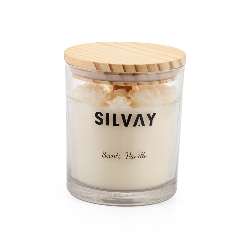 XL Handgemaakte Rozenkaars – 100% Natuurlijke Sojawas | Vanille & Cake Geur